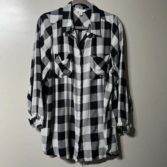 Khakis & Co. Tops - Khakis & Co Plaid Long Sleeve Double Pocket Button Down Blouse | Women's Plus 3X